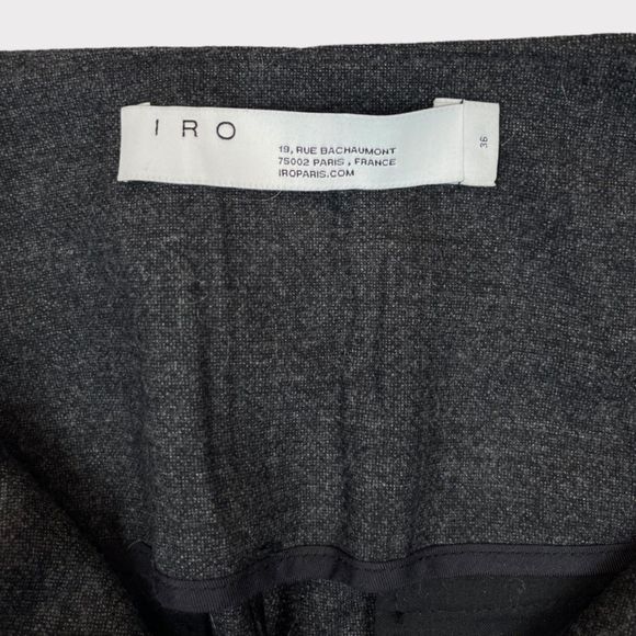 IRO Belted Gray Wool Trousers Pleated Straight Leg Pants Women's Size 36 (US 4) - Picture 11 of 13